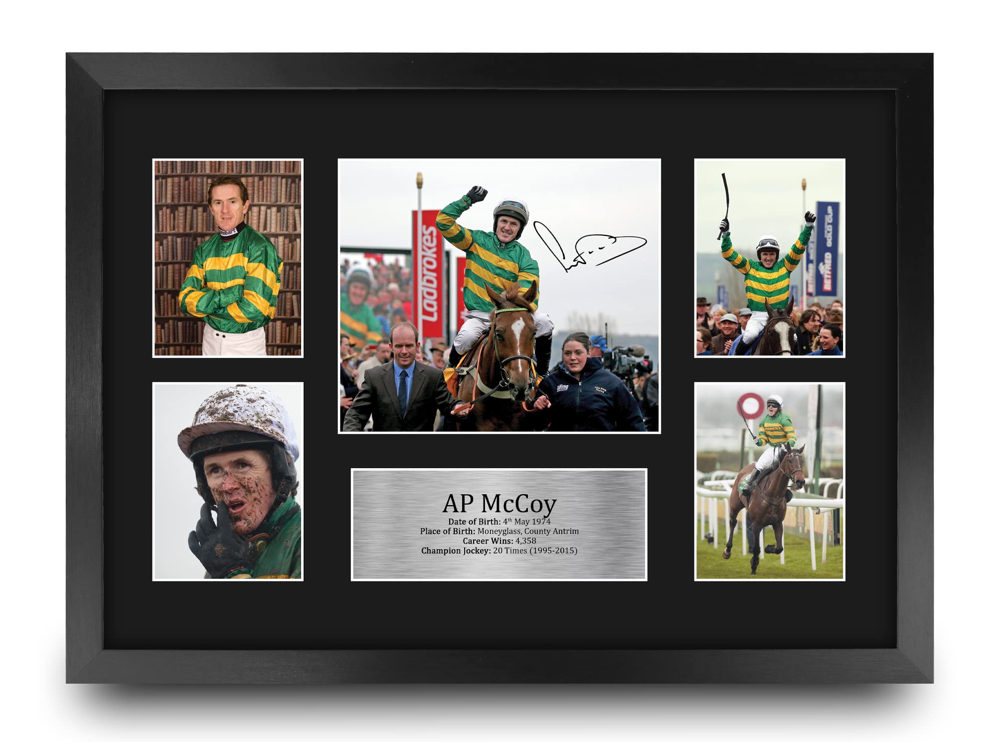 HWC Trading FR A3 Sir Anthony Peter McCoy Gifts Printed Signed Autograph Picture for Horse Racing Jockey Fans - A3 Framed