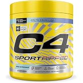 C4 Sport Ripped Pre Workout, 200mg Caffeine, Arctic Snow Cone, 20 Servings | Zero sugar, cayenne extract, L-carnitine &amp; beta-alanine for energy and thermogenic support.