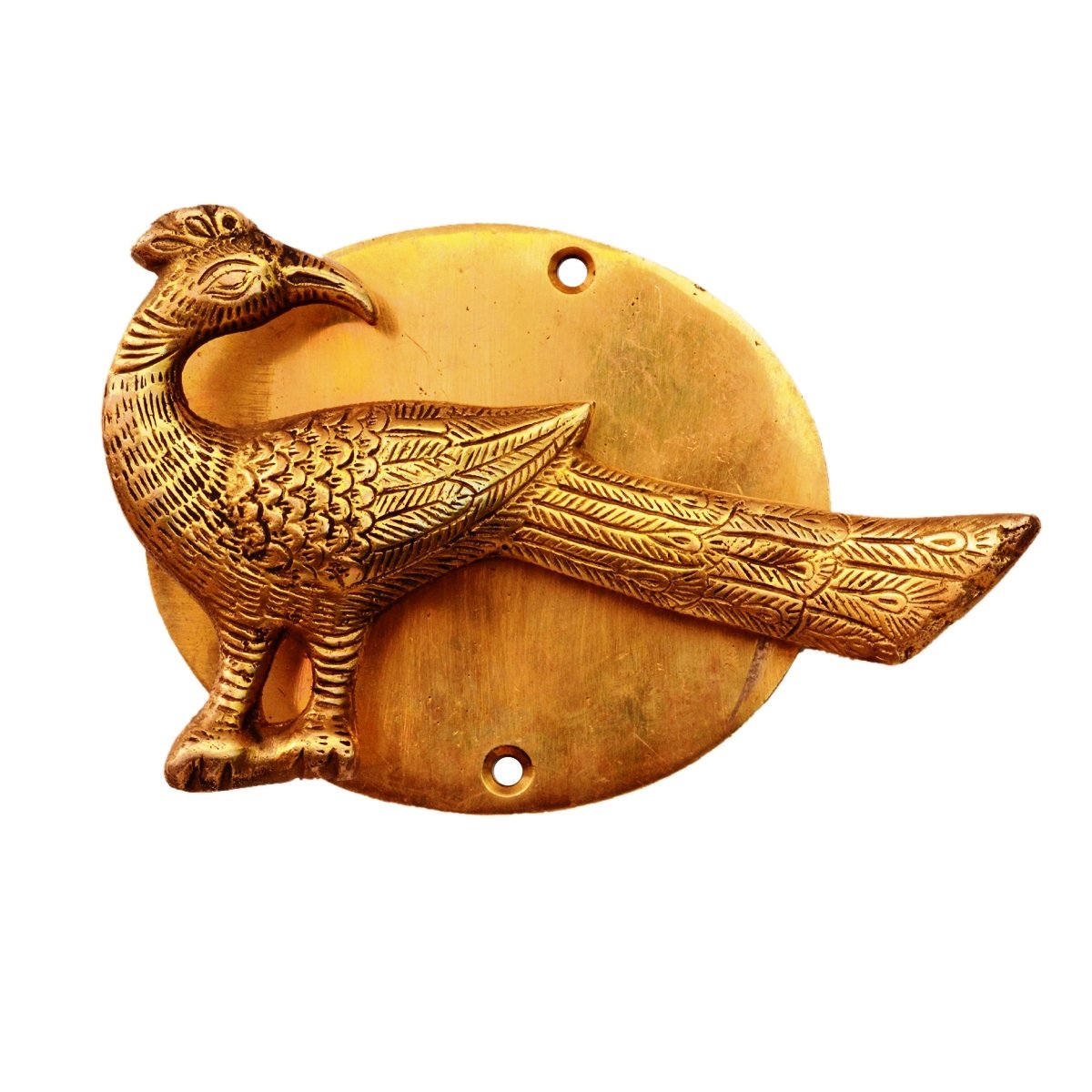 Purpledip Brass Door/Window/Cupboard Handle: 'Jungle Peacock' (11131)