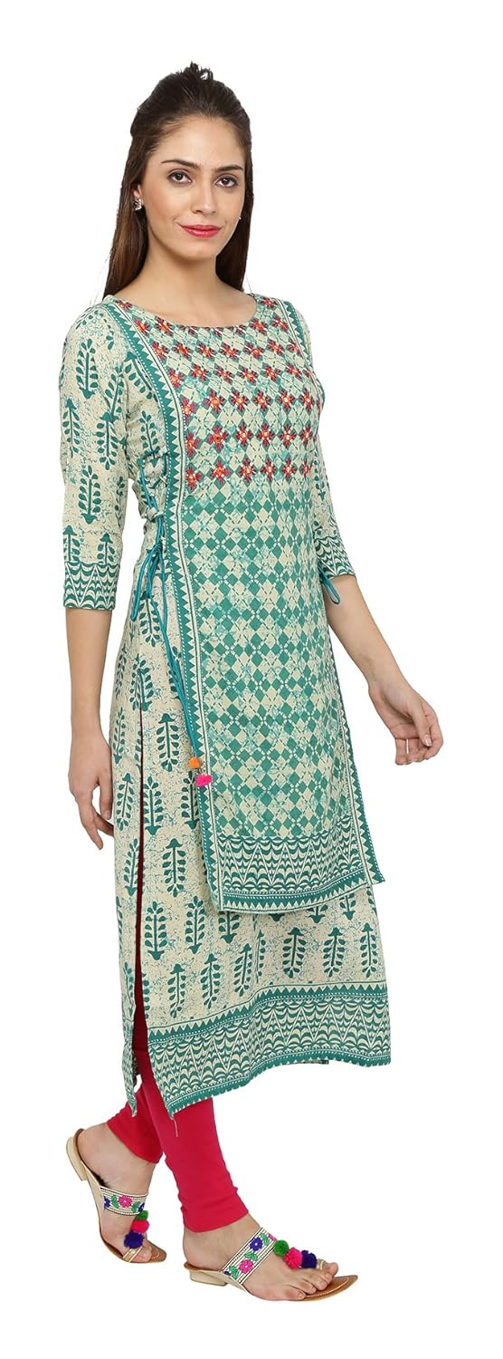 gulmohar jaipur women's rayon straight kurta