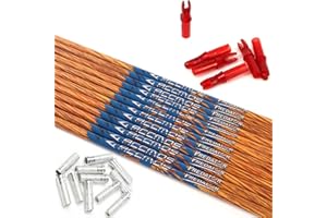 6/12pc Custom Length Carbon Arrow Shafts 300/350/400/500/600/700/800 Spine with Inserts Nocks DIY Kits Set Targeting Hunting 