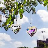 TIANHOO 2 Pcs Heart Shaped Crystal Prism Suncatchers for Home & Garden view 3