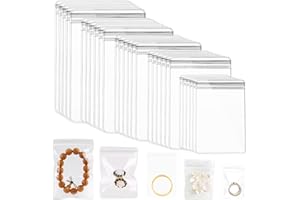 TINSKY 100PCS Jewelry PVC Storage Bags Self Seal Small Pouches Zipper Bag Clear Plastic Packing Jewelry Transparent Anti Tarnish Jewelry Bags for Holding Rings Earrings (100PCS)