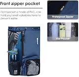 WANDF Swim Bag Mesh Drawstring Backpack with Wet Pocket Dark Blue view 3