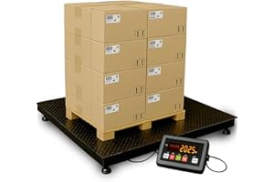 BizAutom Industrial Floor Scales (48"x48"/4'x4') 10,000 lb x 1 lb Accurate Shipping Scale with Smart Digital Indicator for Warehouse Shipping Industrial Weighing