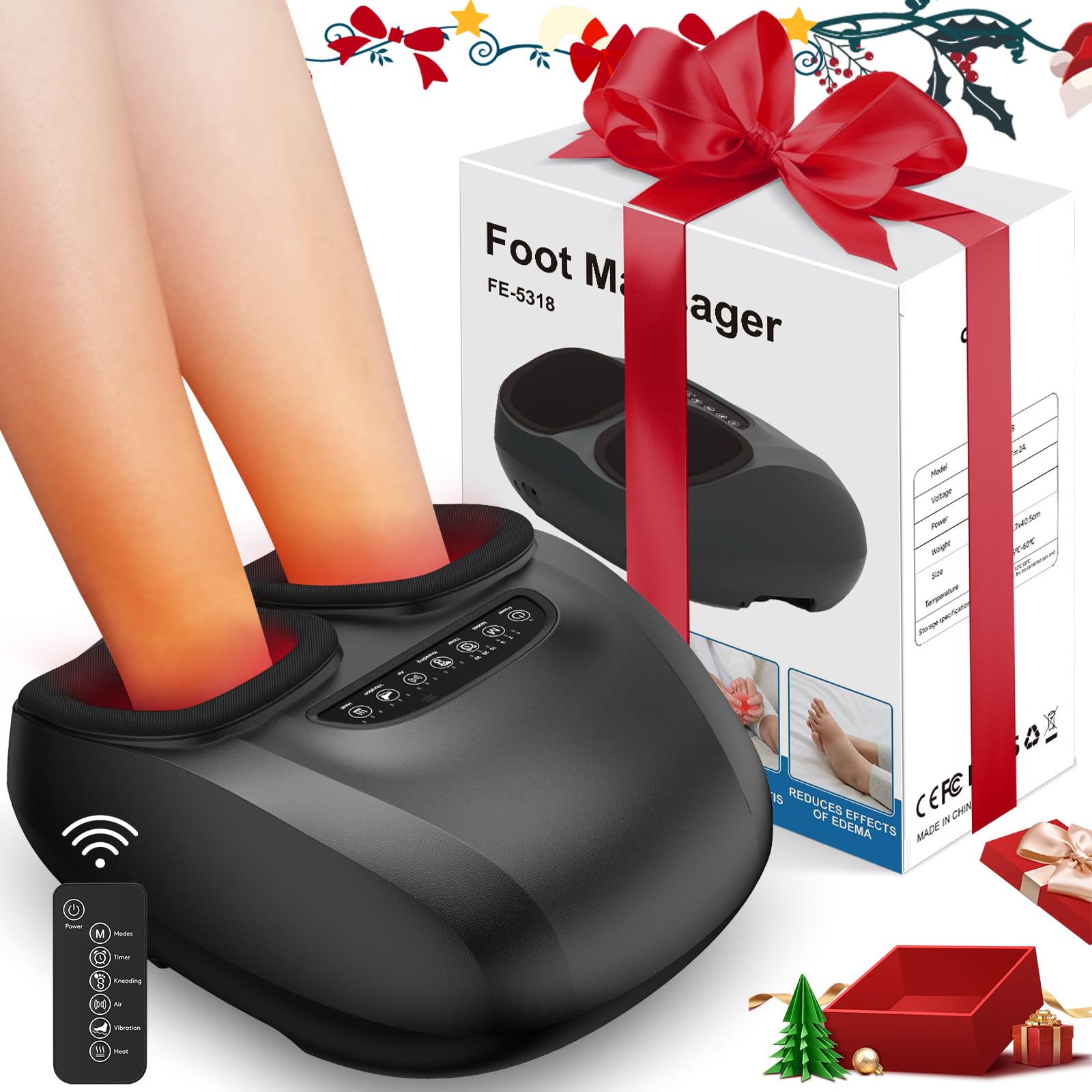 Photo 1 of Foot Massager Machine with Heat, FSA & HSA Eligible, Shiatsu Deep Kneading Foot Massager, Foot Care, Electric Foot Massage, Birthday Gifts for Women Men (Black)