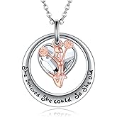 YFN Sport Lovers Jewelry Gifts Sterling Silver Cheerleading Cheer Soccer Golf Volleyball Gymnastics Basketball Ballerina Softball Pendant Necklace for Women and Sport Fans