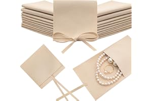 Heliltd 12pcs Microfiber Jewelry Pouch 8x8cm Microfiber Jewelry Pouch Bulk Microfiber Jewelry Bags Velvet Jewelry Pouches Lux