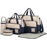 Bugaboo Borsa per il Cambio, Borsa Porta Pannolini con Tasche Facili da Raggiungere, Portabottiglie Termico, Materassino per il Cambio Pannolino e 3 Pochette, in Deep Indigo