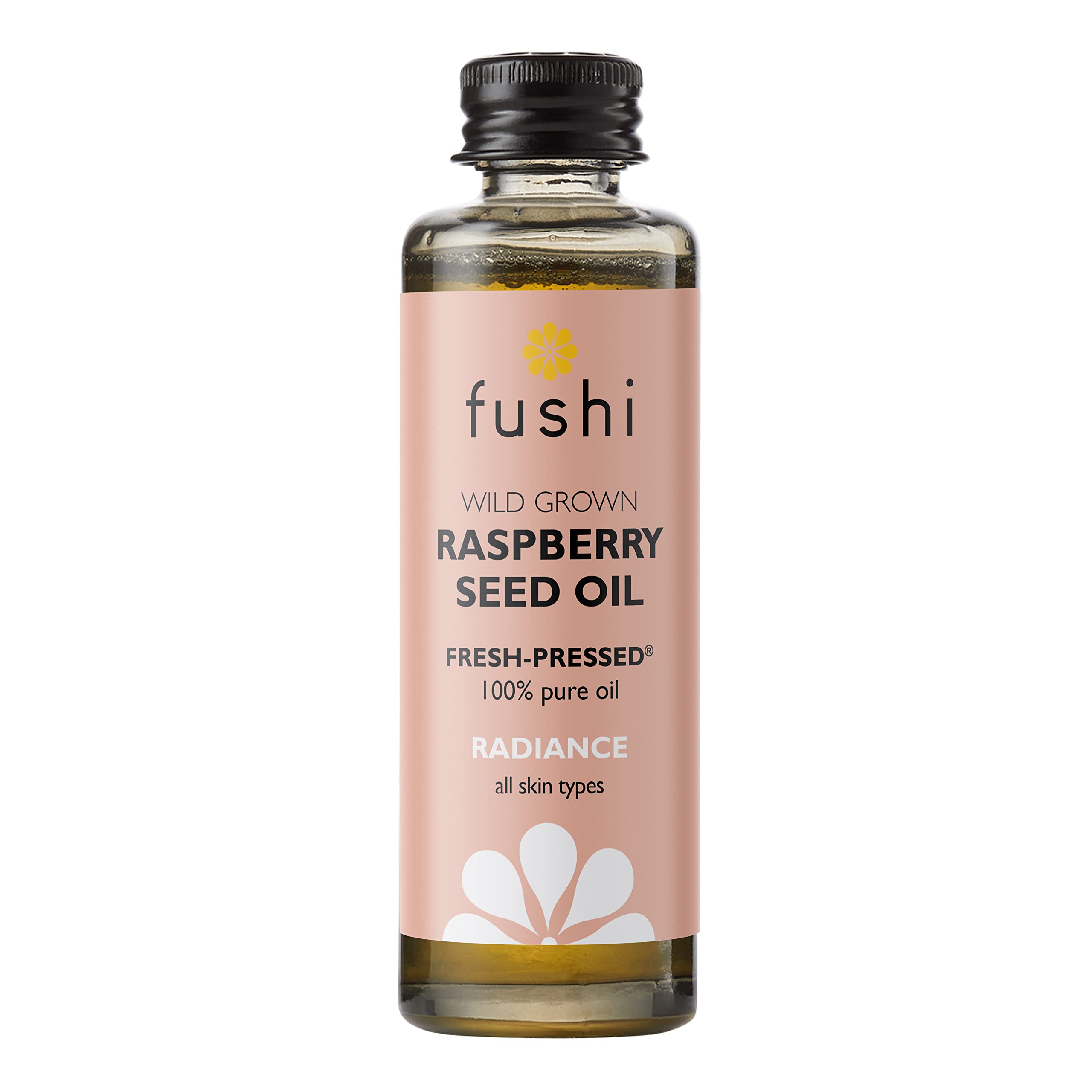 Fushi Raspberry Seed Oil, Fresh-Pressed, Rich in Vitamin E & Carotenoids, Best for Irritated Skin, Dry Skin & Fine Lines, Ethical & Vegan Society Approved, Made in the UK, 50ml