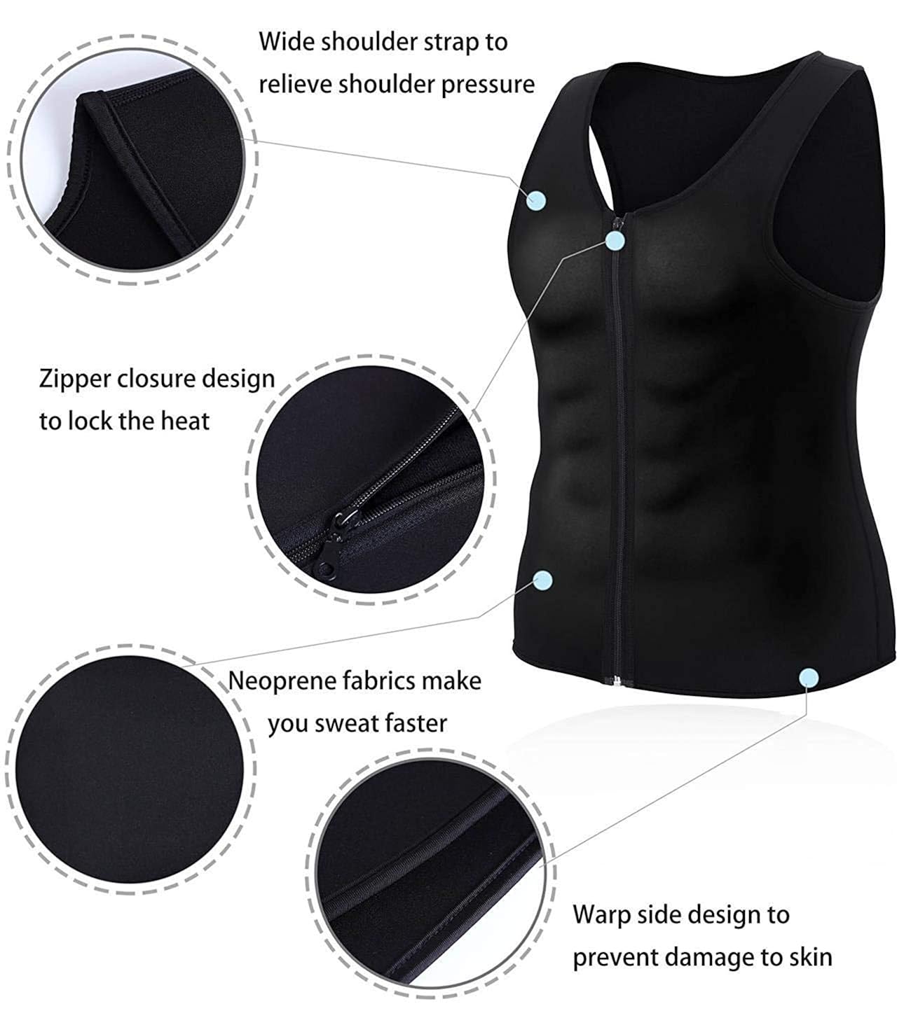 Neoprene Workout Shirt Sauna Black 