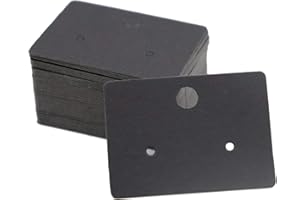 Sowaka 50 Pcs Earring Display Cards with 50 pcs Self Seal Bags 3 Holes Small Blank Paper Tags Cardboard for Ear Stud Jewelry DIY Project Storage (Black)