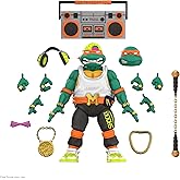 Super7 ULTIMATES! Teenage Mutant Ninja Turtles Rapper Mike - 7" TMNT Action Figure with Accessories Classic Cartoon Collectibles and Retro Toys
