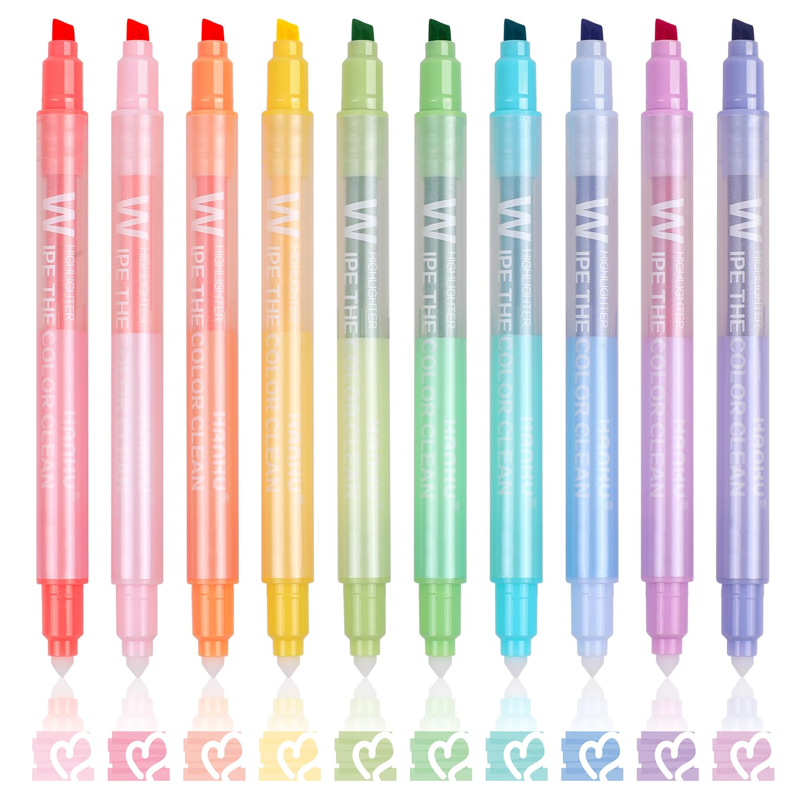 Photo 1 of HANKU Erasable Highlighters,10 Colors,Cute Erasable Highlighter for Bibles Journaling Supplies,Pastel Highlighters Assorted Colors,Soft Chisel Tip No Bleed Through,Aesthetic Highlighters Erasable