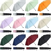 Hillban Set of 12 Windproof Travel Umbrellas Bulk Portable Folding Compact Umbrella for Rain Sun for Wind Backpack Men Women