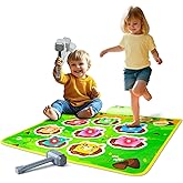 Whack-A-Mole Game Mat for Kids – 8 Modes, 2 Hammers, LED Lights, Piano Mat Multiplayer Fun Musical Mat for Boys & Girls Inter