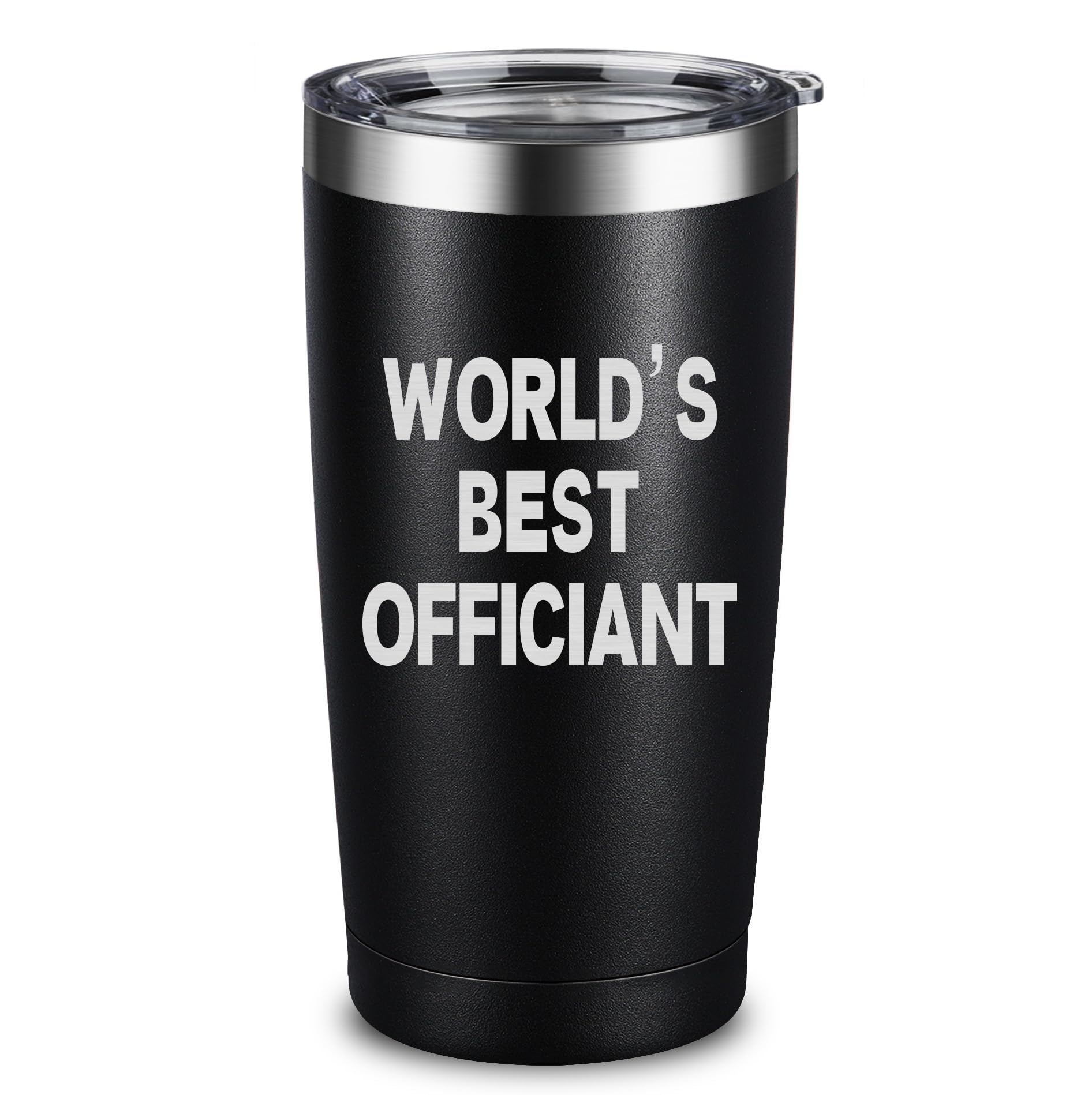 Photo 1 of ARIABLE Officiant Gifts for Wedding, Officiant Gift from Bride, Groomsmen Gifts - World's Best Officiant for Men Women - Engraved Insulated Stainless Steel Tumbler, 20oz, Black