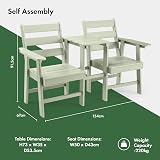 VonHaus Adirondack Love Seat 2 Seater Sage Green Jack & Jill Patio Set view 7