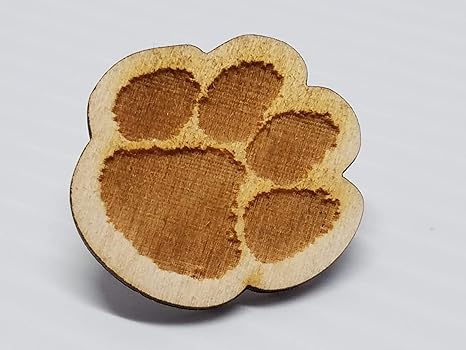 Amazoncom Clemson Tiger Paw Inspired Laser Engraved