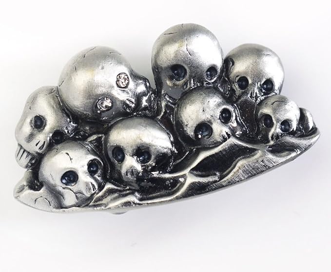 Amazon Co Jp 岡重 ブランド 高級帯留 スズ製 スワロフスキー ドクロ 骸骨 服 ファッション小物