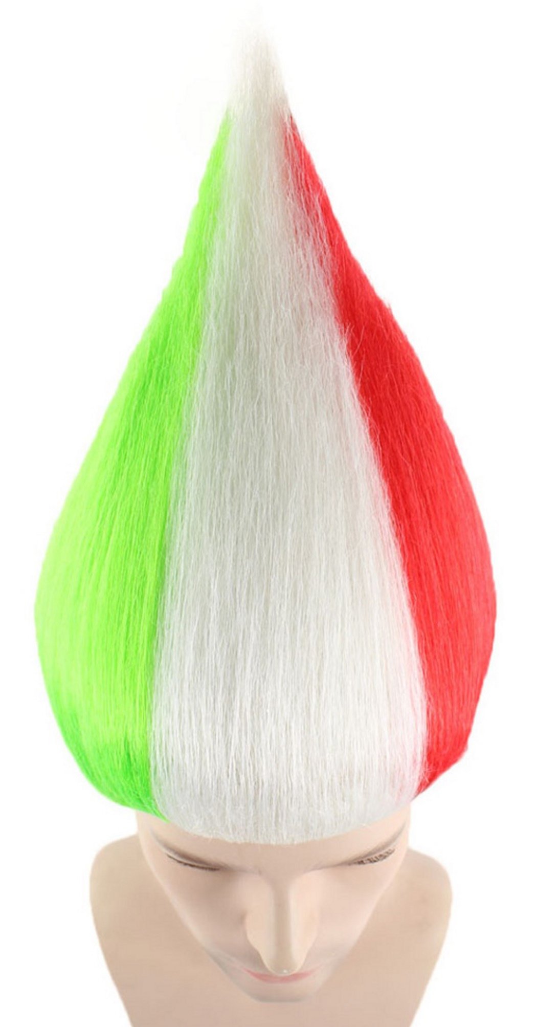 Cece Trolls Wig Italy Flag Hairpiece For Sport Football Fan Costumes Party