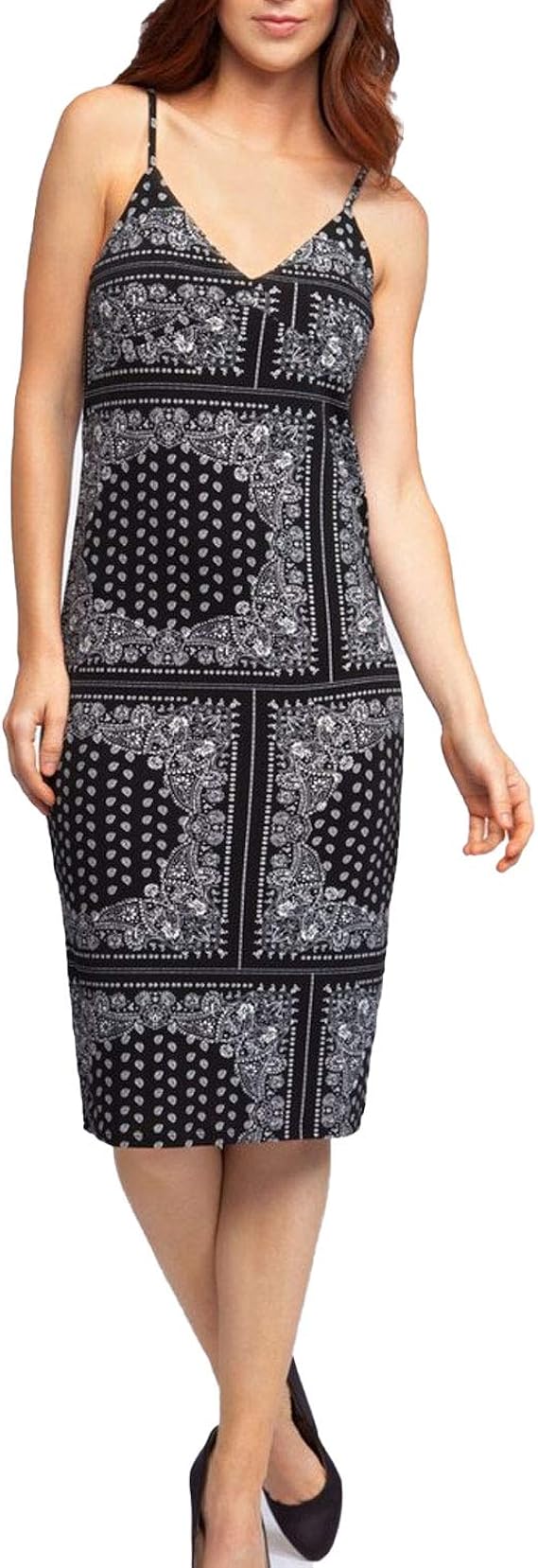 Dex Clothing Womens Paisley Midi Dress Black at Amazon Women’s Clothing