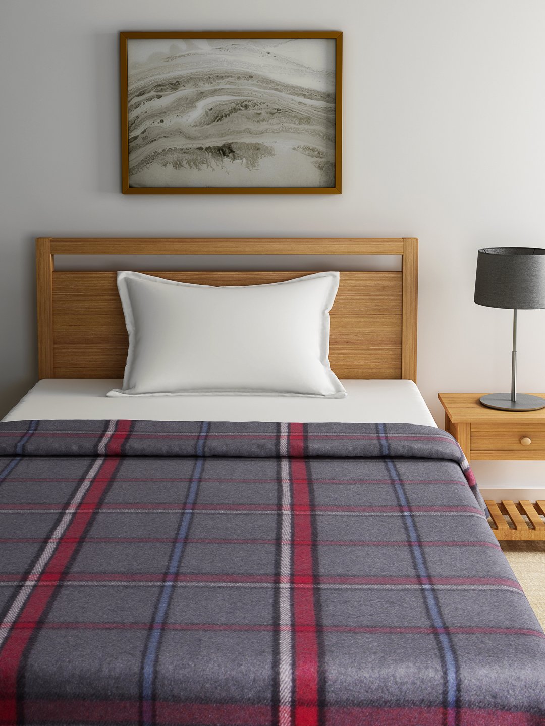 Buy Raymond Home Felix Wool Single Blanket Red Online at Low Prices