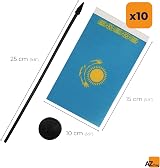 AZ FLAG Set of 10 Kazakhstan Table Flags 4x6 inches with 10" Pole view 3