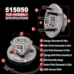 Pair 515050 Front Wheel Bearing Hub Assembly