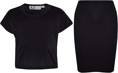 plain crop top and skirt