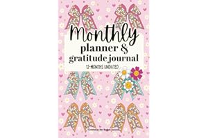 12 months Undated Monthly Weekly Planner & Gratitude Journal: Coquette Notebook Gift Idea for women teen