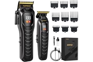 SUPRENT Professional Hair Clipper for Men-Rechargeable Heavy-Duty Motor Hair Cutting Kits with LED Display, Cordless Factory-