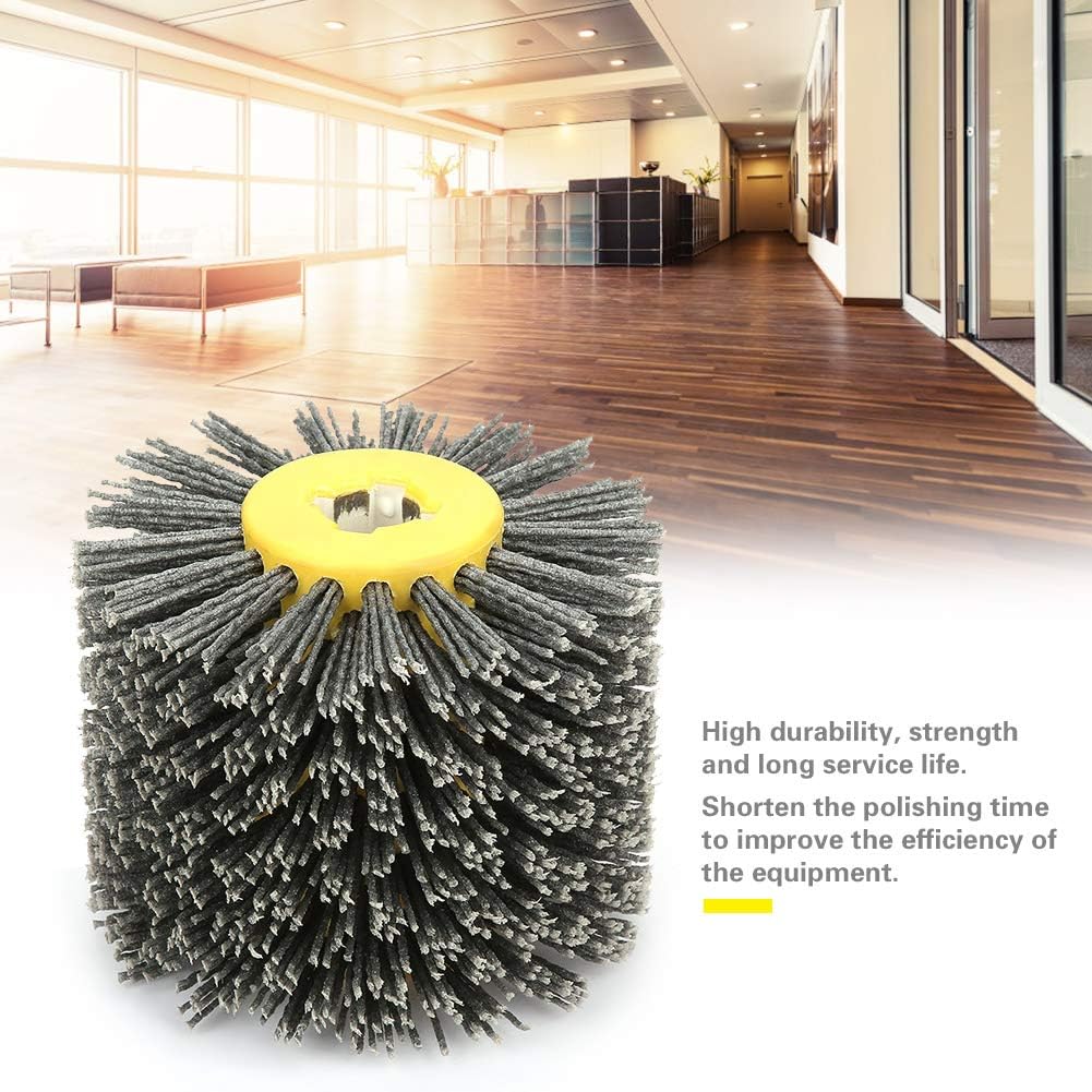 Atyhao Abrasives Wire, Drum Wheel Brush, Brunishing Polishing Wheel for Wooden Furniture Burnishing Polishing Striping Drawing Grit #80 - Image 4