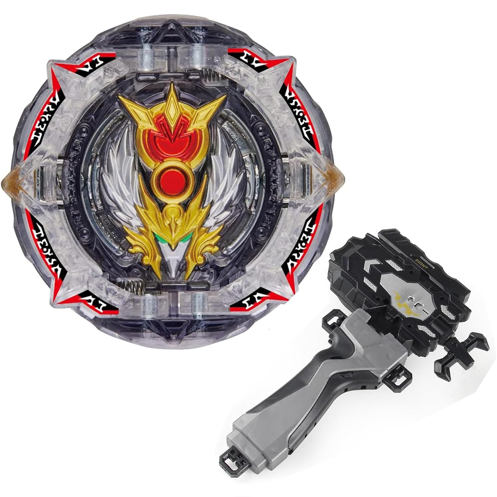 mlywd Spinning Tops Set With Launcher, 4D Metal Fusion Gyros Set, Spinning Top Toy Gift, B-192