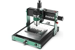 AnoleX CNC Router Machine 3030-Evo Max, All-Metal XYZ Axis Dual Steel Linear Guides with 800W Trimmer Router, ideal for Cutting Aluminum, Brass, Stainless steel, Wood, Acrylic, MDF, Plastics