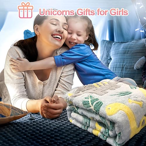 Dinosaur Blanket for Boys, Glow in The Dark Blanket for Kids, Kids