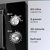 Daewoo 800W 23L Microwave with 5 Power Settings & Timer - Black view 2