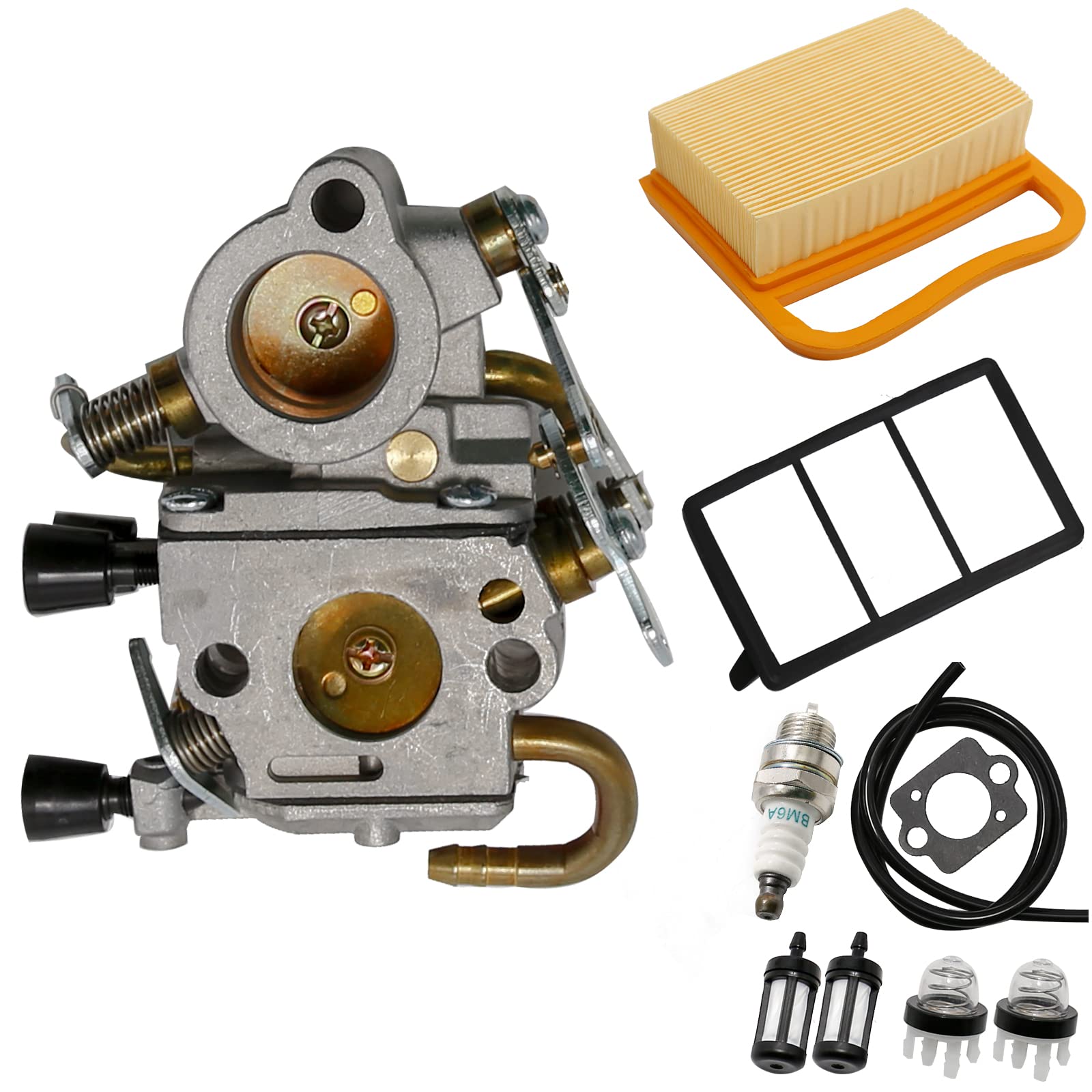Hoypeyfiy TS420 TS410 Carburetor for Sthil TS410Z TS420Z Concrete Cut-Off Saw Zama C1Q-S118 Carb 4238 120 0600 with Air Filter Fuel Line Spark Plug Kit
