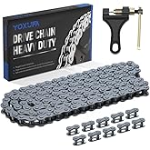 YOXUFA 420 Motorcycle Chain 132 Links for 50 70 90 110 125cc SSR TaoTao Coolster Apollo Baja Kazuma Chinese ATV 4 Wheeler Quad Pit Dirt Bike 212cc Go Kart Mini Bike Powersports Parts W/Chain Breaker