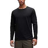 CRZ YOGA Cotton-Blend Long Sleeve Shirts for Men - Moisture Wicking Soft Workout Athletic Casual Crewneck Basic Tops