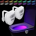 MIEFL Toilet Light Motion Sensor Activated, 16 Colors Changing LED Glow Bowl, Inside Toilet Night Lights for Bathroom, Smart Potty Light Funny Ideal Gift for Dad Teen Boy Girl Adult-Shield Shape