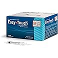 Easy Touch U-100 Insulin Syringe with Needle, 30G 0.5cc 5/16-Inch (8mm), Box of 100