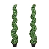 THE BLOOM TIMES 5ft Spiral Topiary Trees Artificial