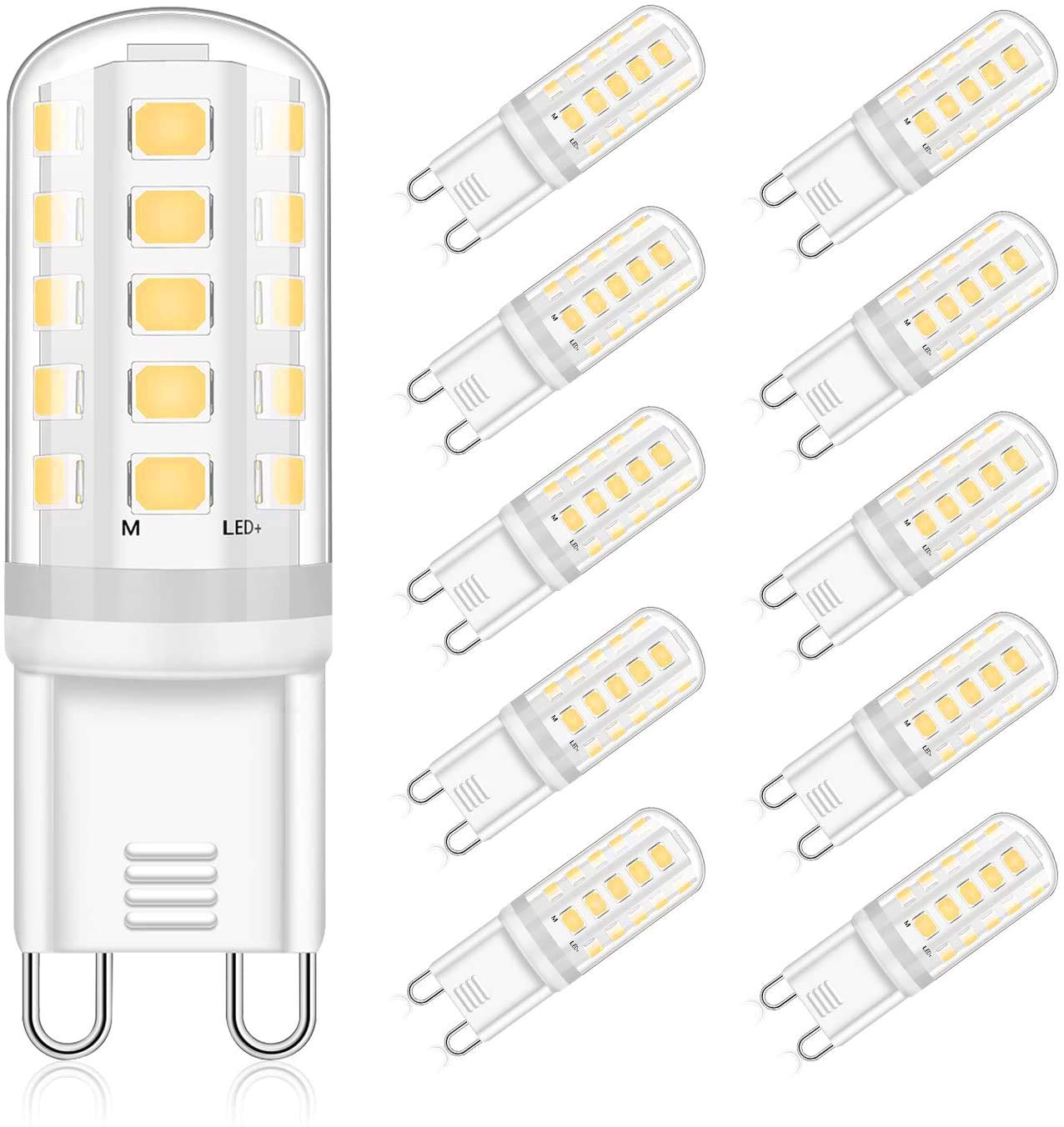 Eco.Luma G9 LED Bulb 5W Equivalent 40W Halogen Natural White 4000K, AC220-240V G9 LED Lamp, Non-Dimmable No Flicker LED Bulb Lamp, 360° Beam Angle, Pack of 10