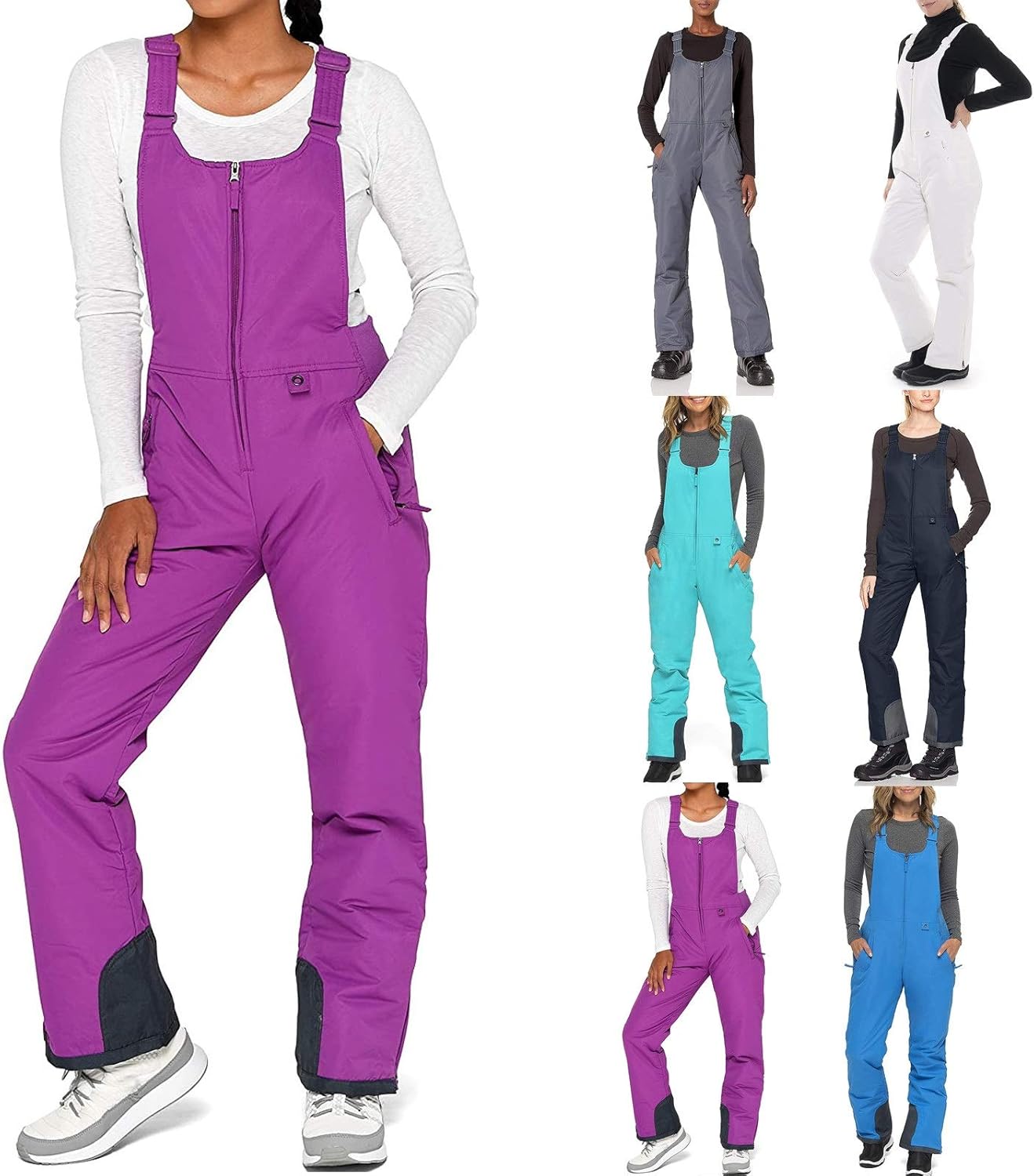 Women Snow Bibs Ski Pants Waterproof Insulated Bib Overalls Snow Pant