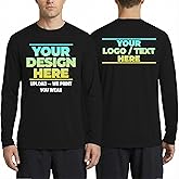 Customized Long Sleeve T-Shirt, Design Your Own 100% Polyester Performance Shirt with UPF 30+ Protection, Unisex Fit