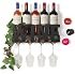 Rustic State Cava - Portabottiglie in legno massello per vino e vetro, Porta Bottiglie da Vino, con ripiano superiore in noce