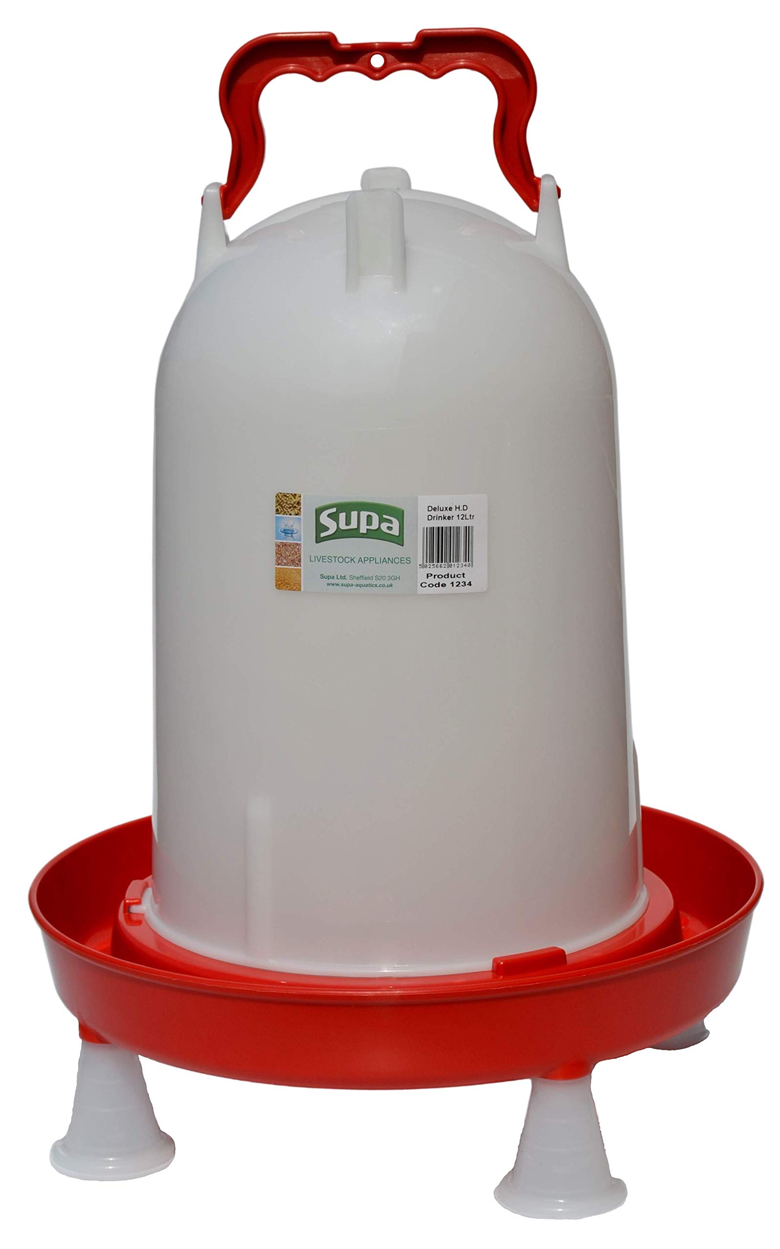 Supa Deluxe Heavy Duty Large Poultry Water Drinker, 12 Litre Premium Quality Drinker, Made In The UK.