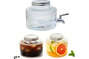 Large Cold Brew Coffee Maker Glass Beverage Dispenser Lemonade Iced Tea Leak-Proof Mason Jar with Coffee Filter Bag Stainless