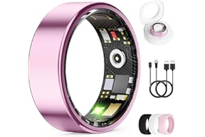 UNIJETHRO Smart Ring for Women & Men, Health Tracker Ring with Heart Rate, Blood Oxygen,Blood Pressure, IP68 Waterproof Fitness Ring, Sleep Tracker for iPhone and Android, No APP Fee (Lavender Pink, 7#)
